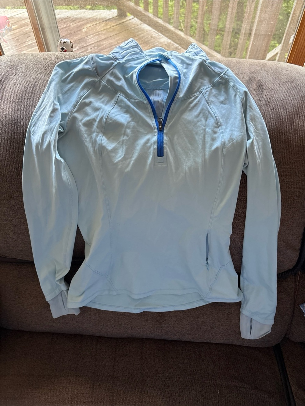 Lululemon Go The Distance 1/2 Zip Caspian Blue Size 4